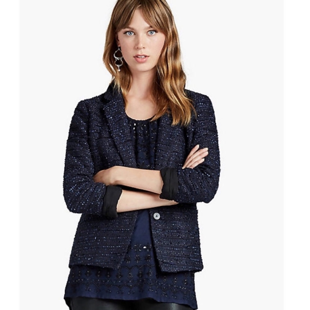 Lucky brand textured tweed blazer